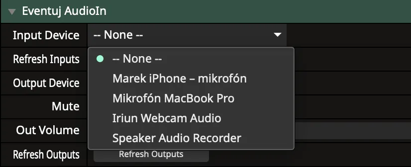 Eventuj AudioIn